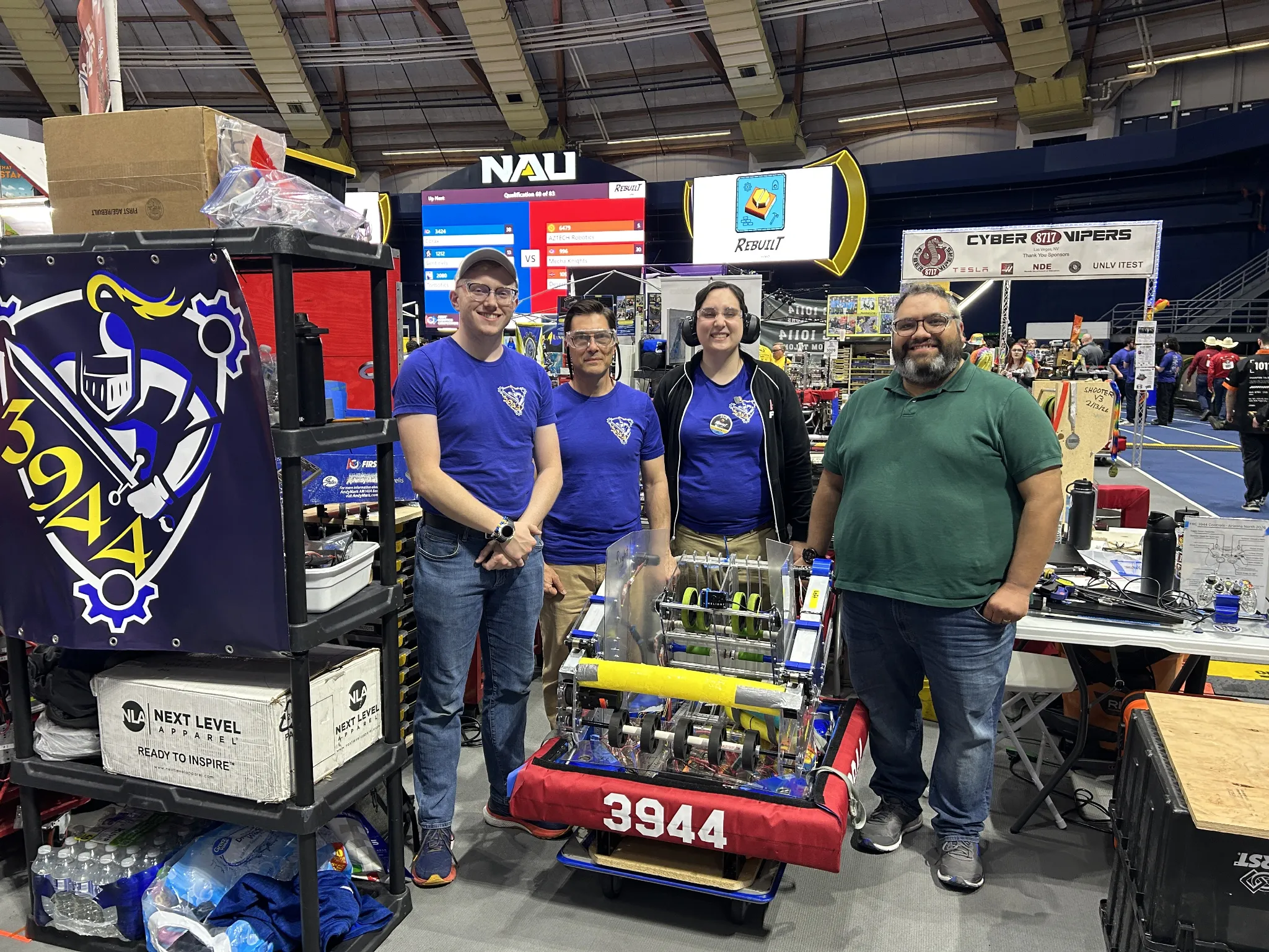 The All Knights mentors supporting students during build and competition season