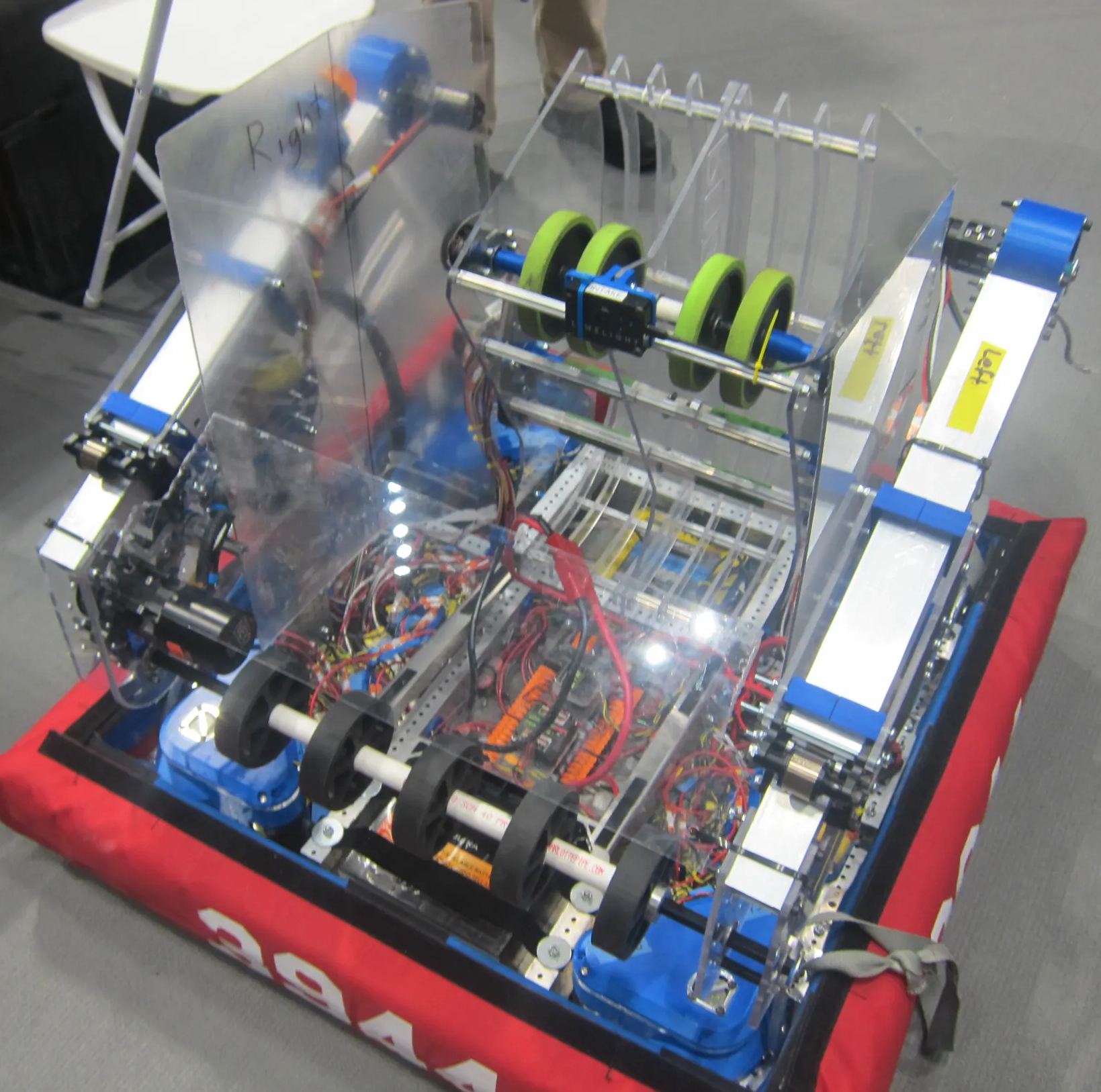 The internal systems and wiring of Team 3944's 2026 robot, ROBOdysseus